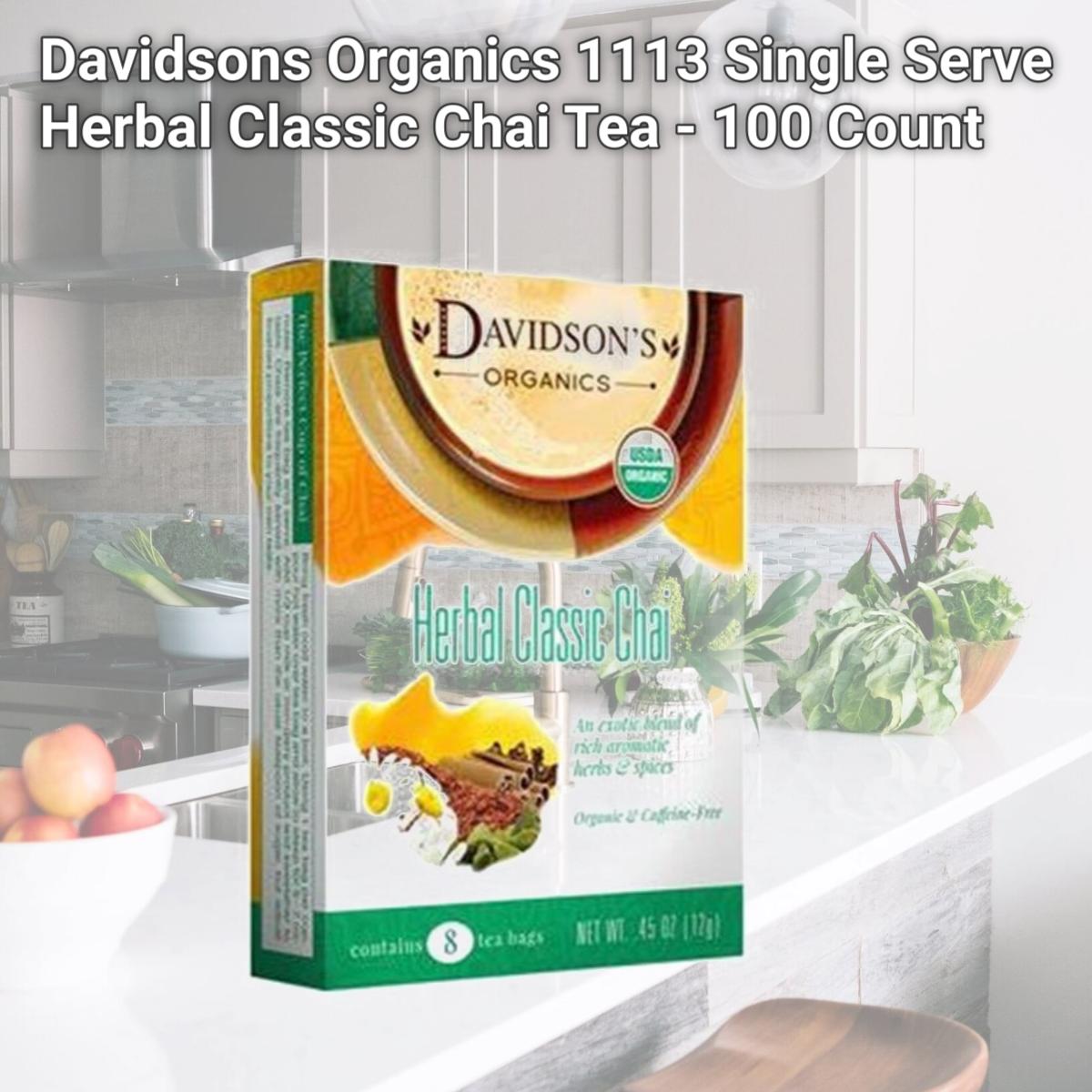 Picture of Davidsons Organics 1113 Single Serve Herbal Classic Chai Tea - 100 Count