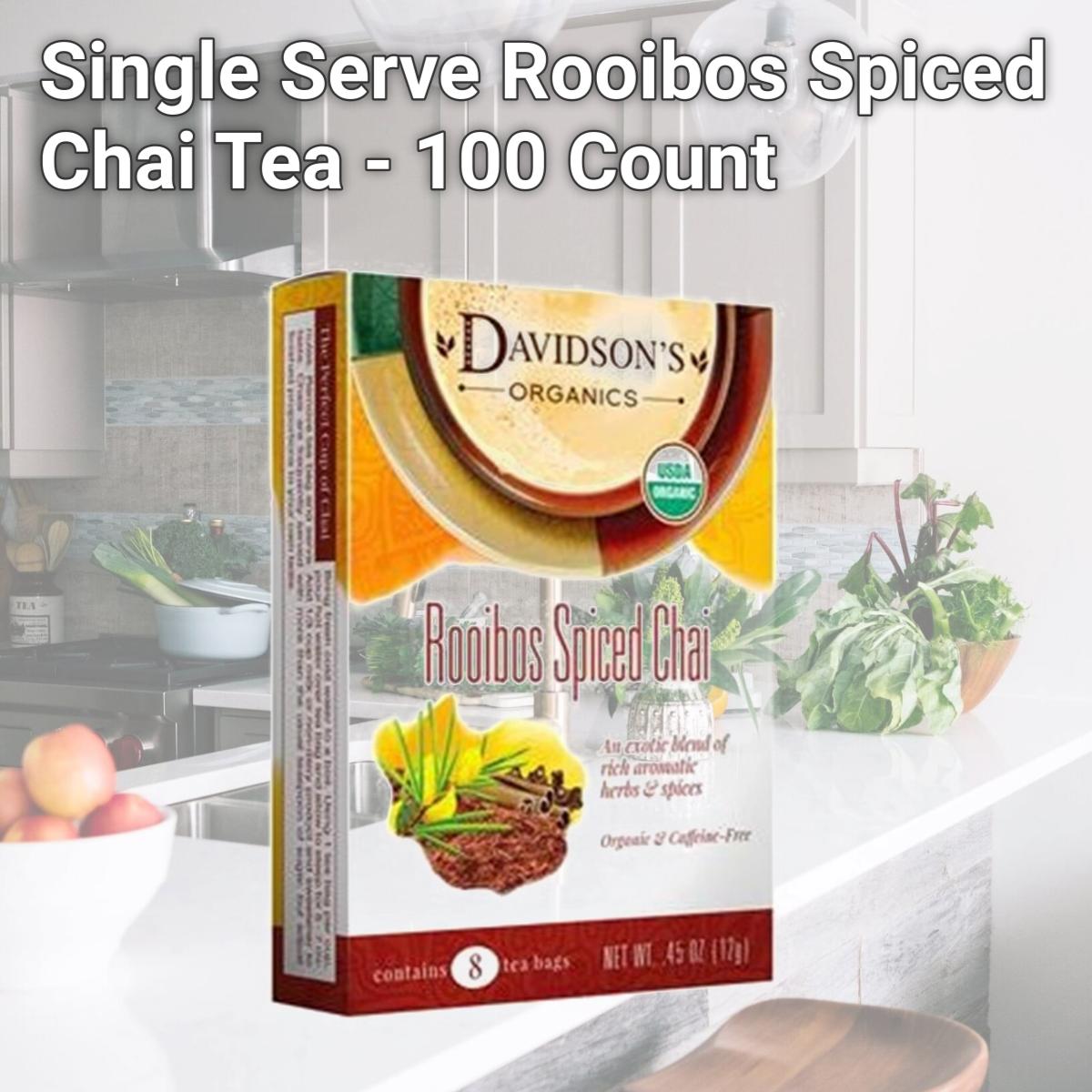 Picture of Davidsons Organics 1115 Single Serve Rooibos Spiced Chai Tea - 100 Count