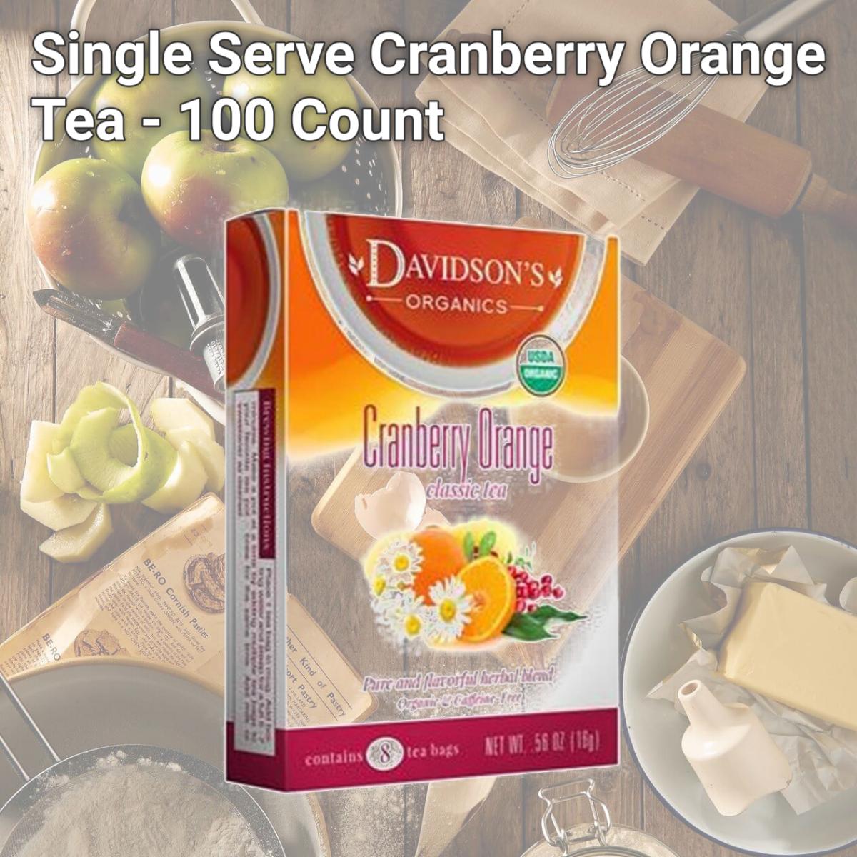 Picture of Davidsons Organics 1128 Single Serve Cranberry Orange Tea - 100 Count