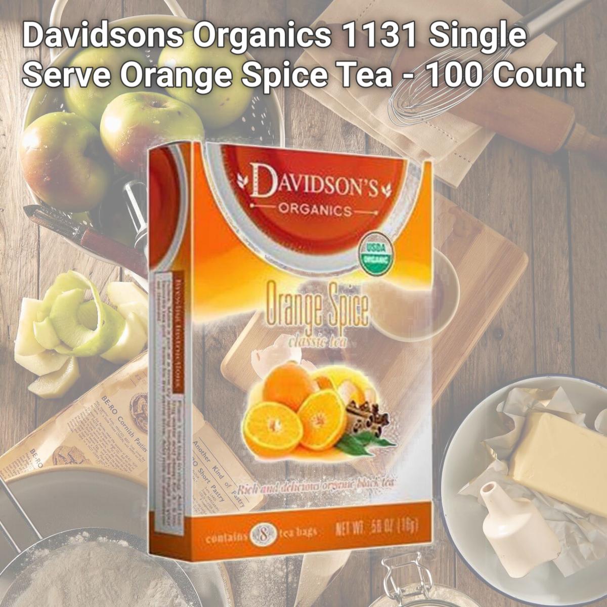 Picture of Davidsons Organics 1131 Single Serve Orange Spice Tea - 100 Count