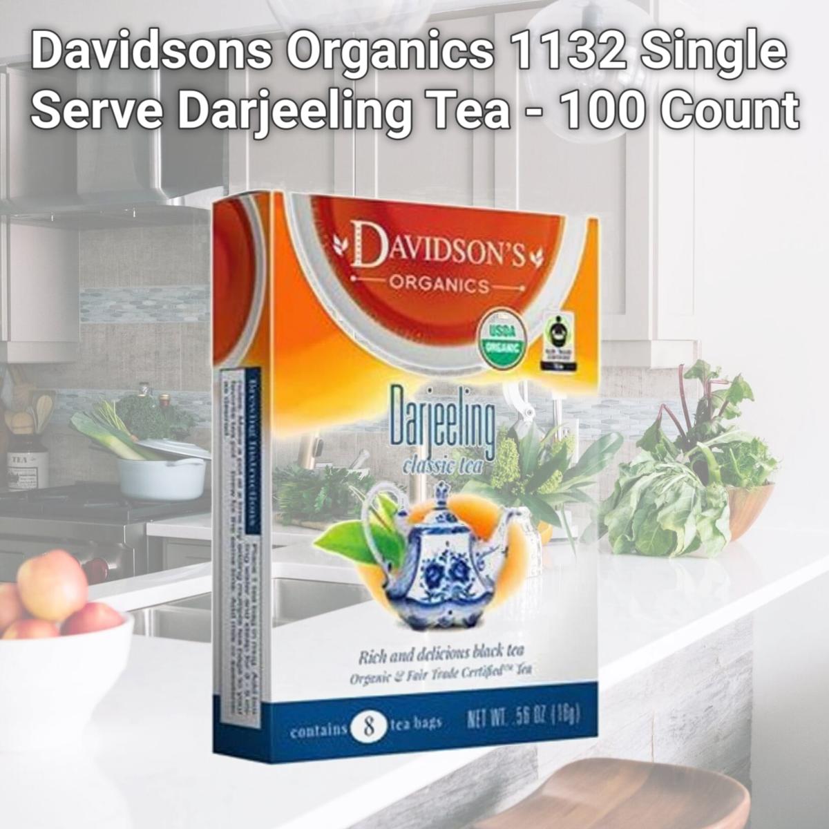 Picture of Davidsons Organics 1132 Single Serve Darjeeling Tea - 100 Count