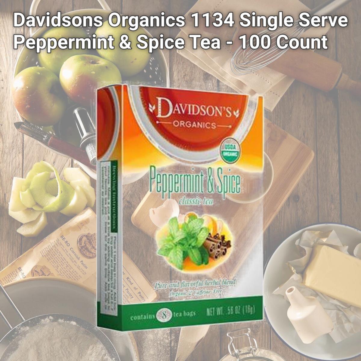 Picture of Davidsons Organics 1134 Single Serve Peppermint & Spice Tea - 100 Count