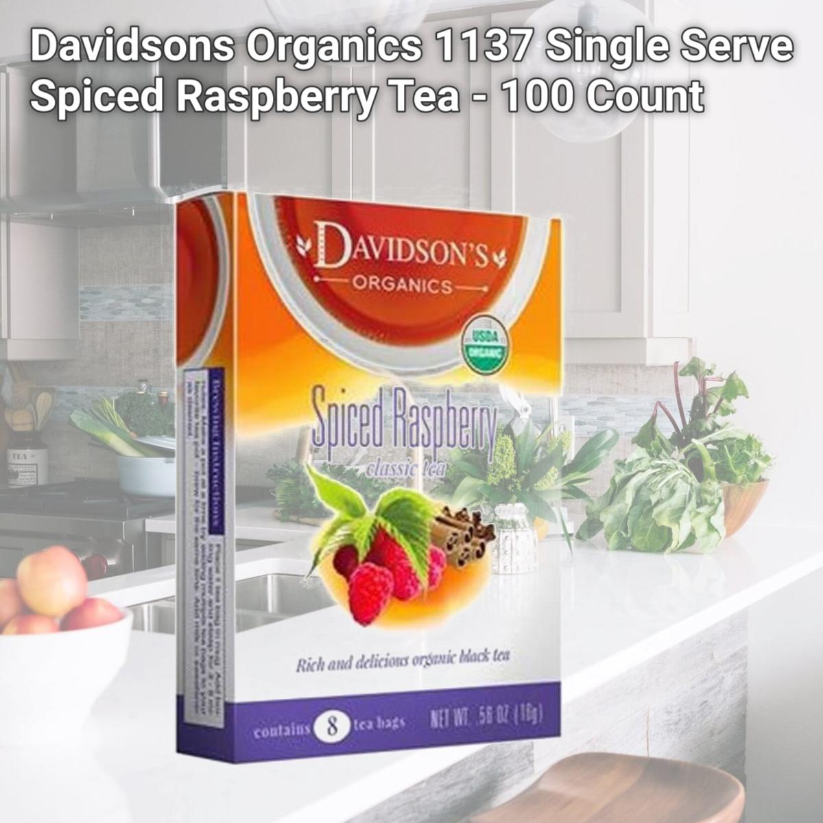 Picture of Davidsons Organics 1137 Single Serve Spiced Raspberry Tea - 100 Count