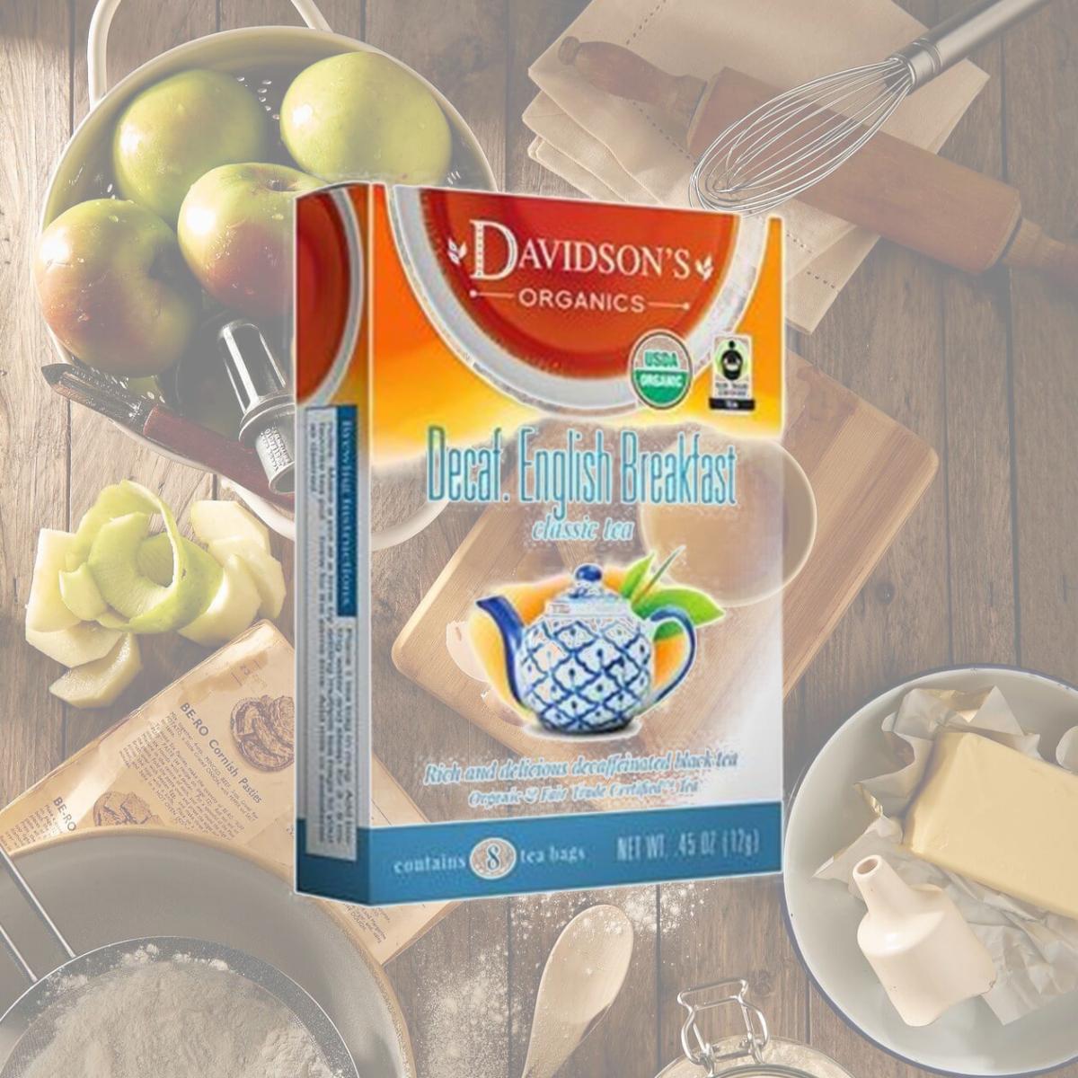 Picture of Davidsons Organics 1142 Single Serve Decaffeinated English Breakfast Tea - 100 Count