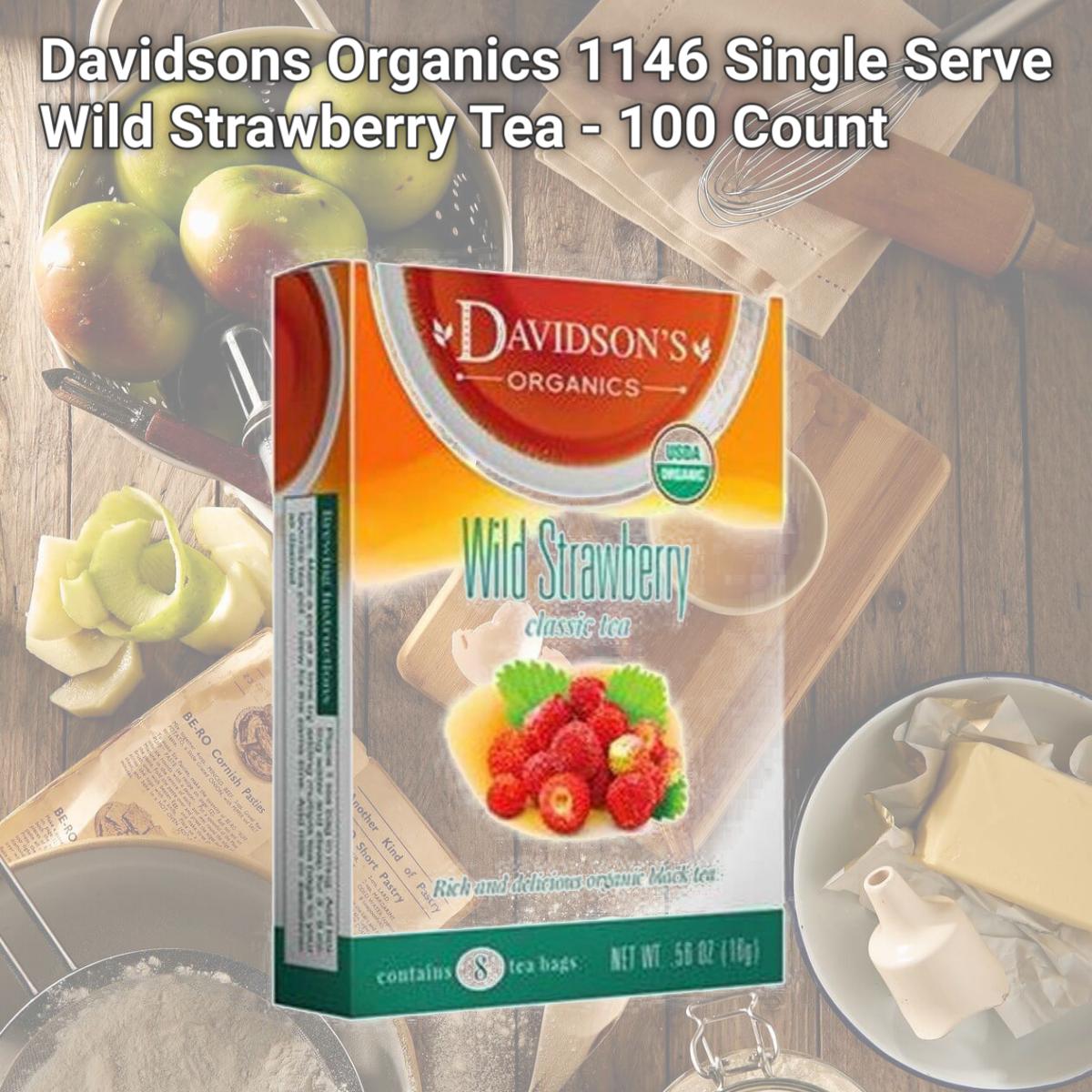 Picture of Davidsons Organics 1146 Single Serve Wild Strawberry Tea - 100 Count
