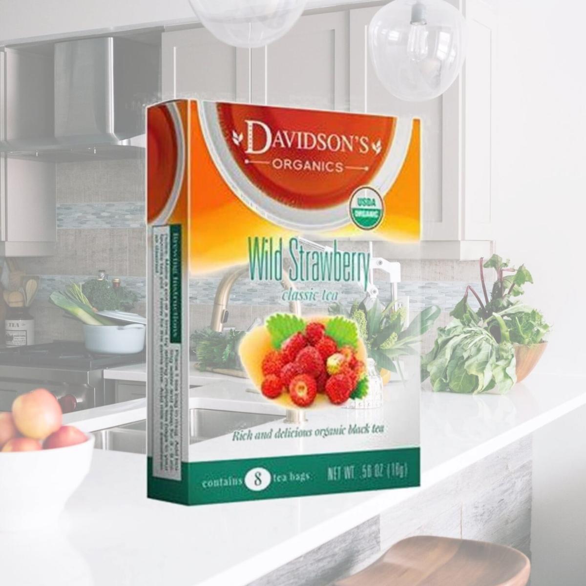 Picture of Davidsons Organics 1146 Single Serve Wild Strawberry Tea - 100 Count