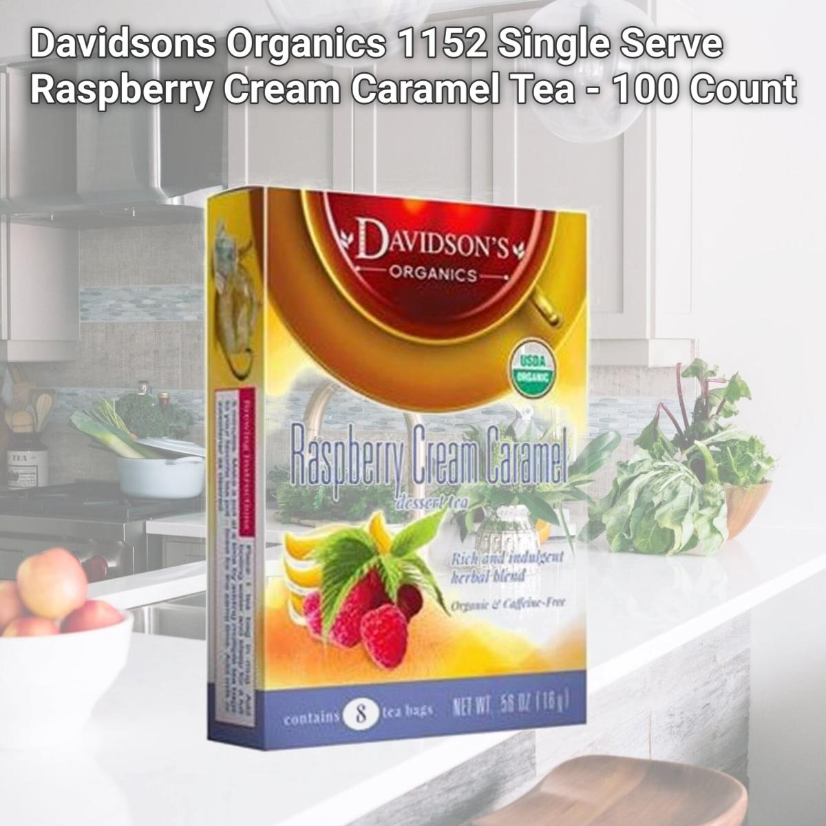 Picture of Davidsons Organics 1152 Single Serve Raspberry Cream Caramel Tea - 100 Count