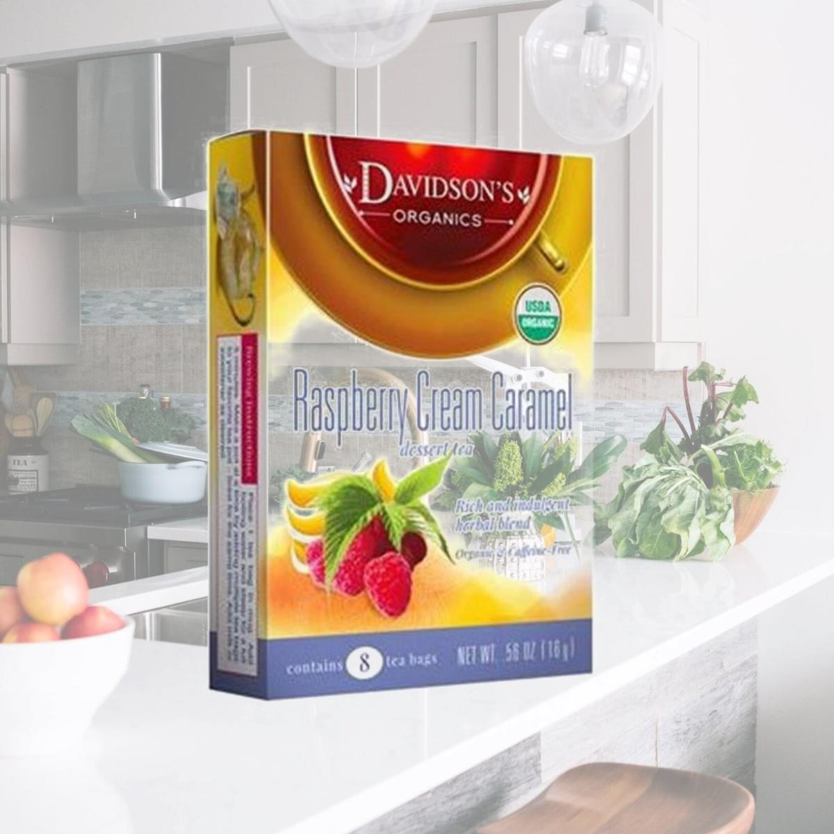 Picture of Davidsons Organics 1152 Single Serve Raspberry Cream Caramel Tea - 100 Count
