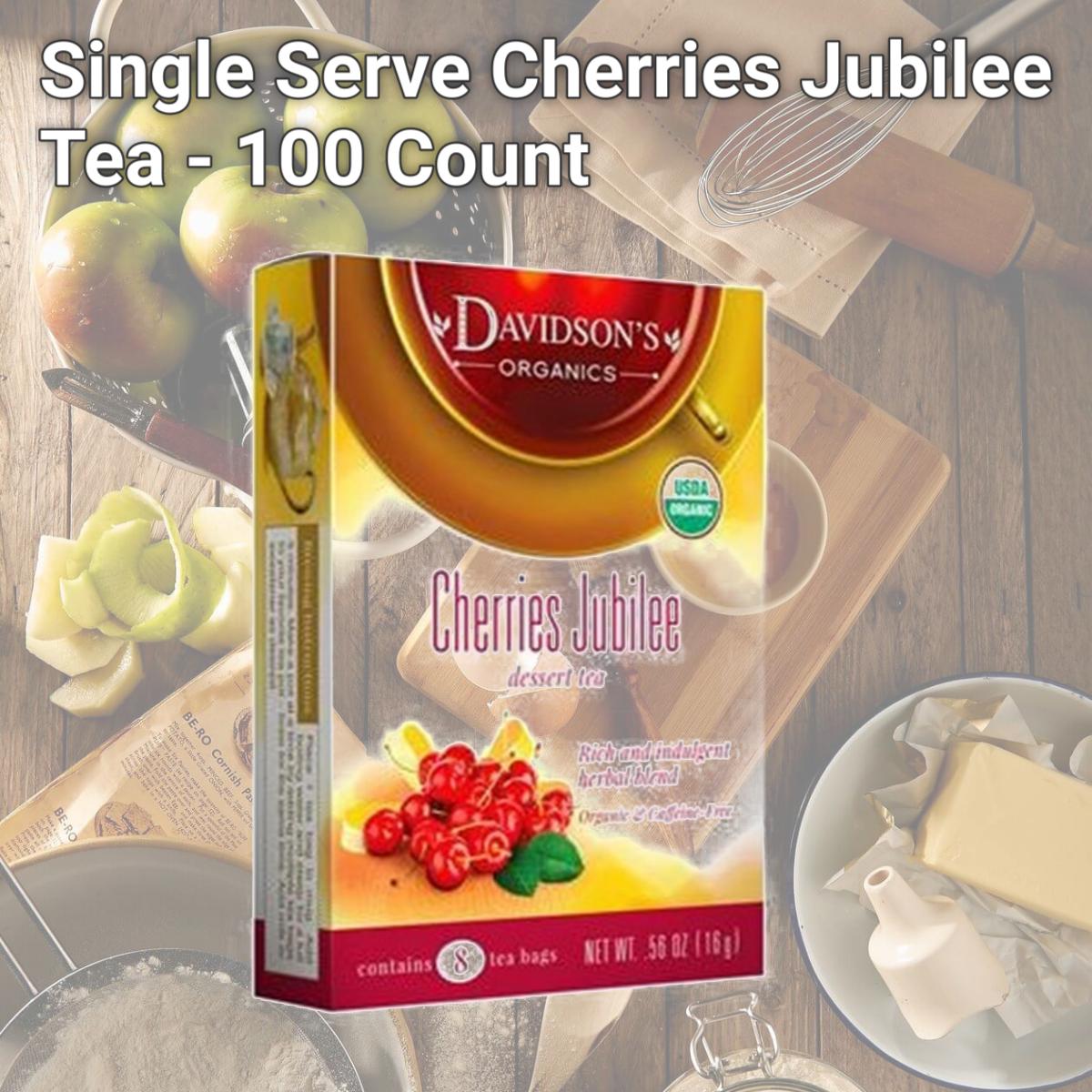 Picture of Davidsons Organics 1153 Single Serve Cherries Jubilee Tea - 100 Count