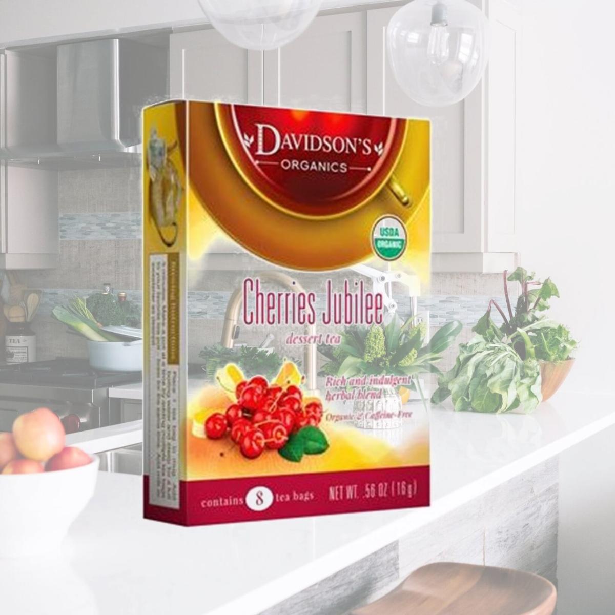 Picture of Davidsons Organics 1153 Single Serve Cherries Jubilee Tea - 100 Count