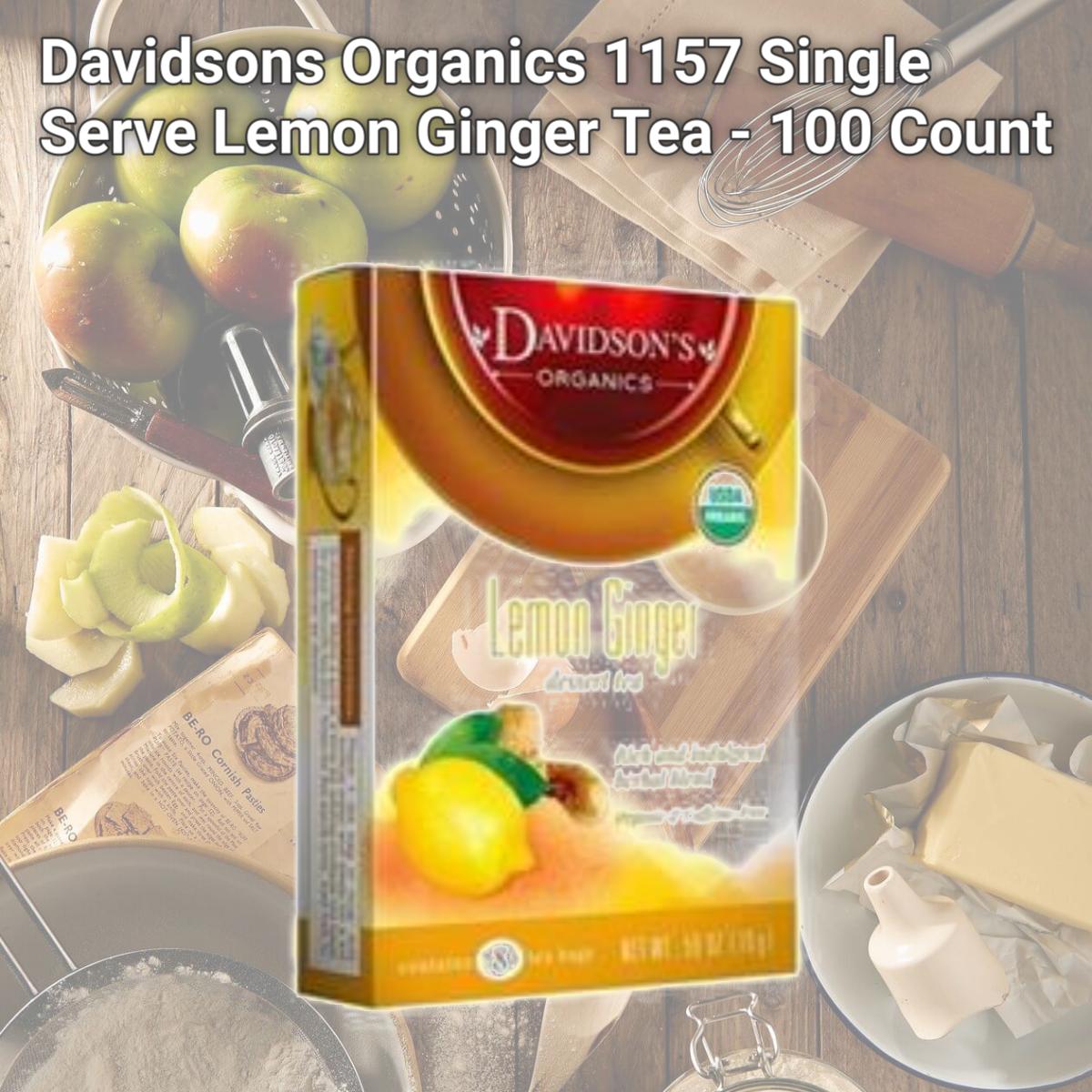 Picture of Davidsons Organics 1157 Single Serve Lemon Ginger Tea - 100 Count