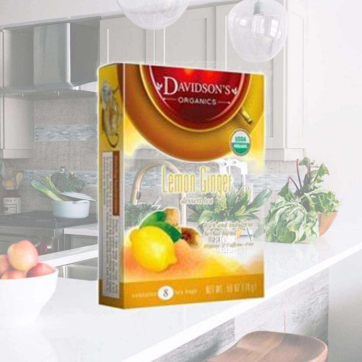 Picture of Davidsons Organics 1157 Single Serve Lemon Ginger Tea - 100 Count