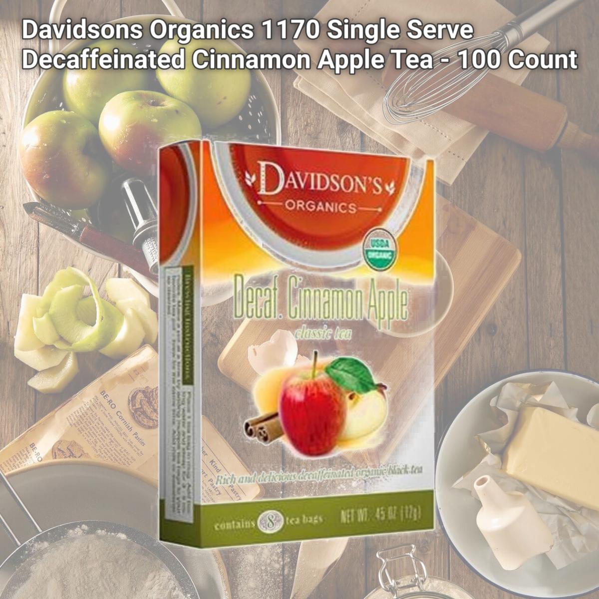 Picture of Davidsons Organics 1170 Single Serve Decaffeinated Cinnamon Apple Tea - 100 Count