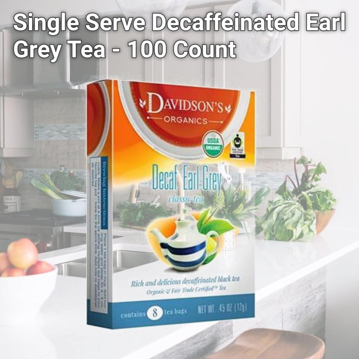 Picture of Davidsons Organics 1171 Single Serve Decaffeinated Earl Grey Tea - 100 Count