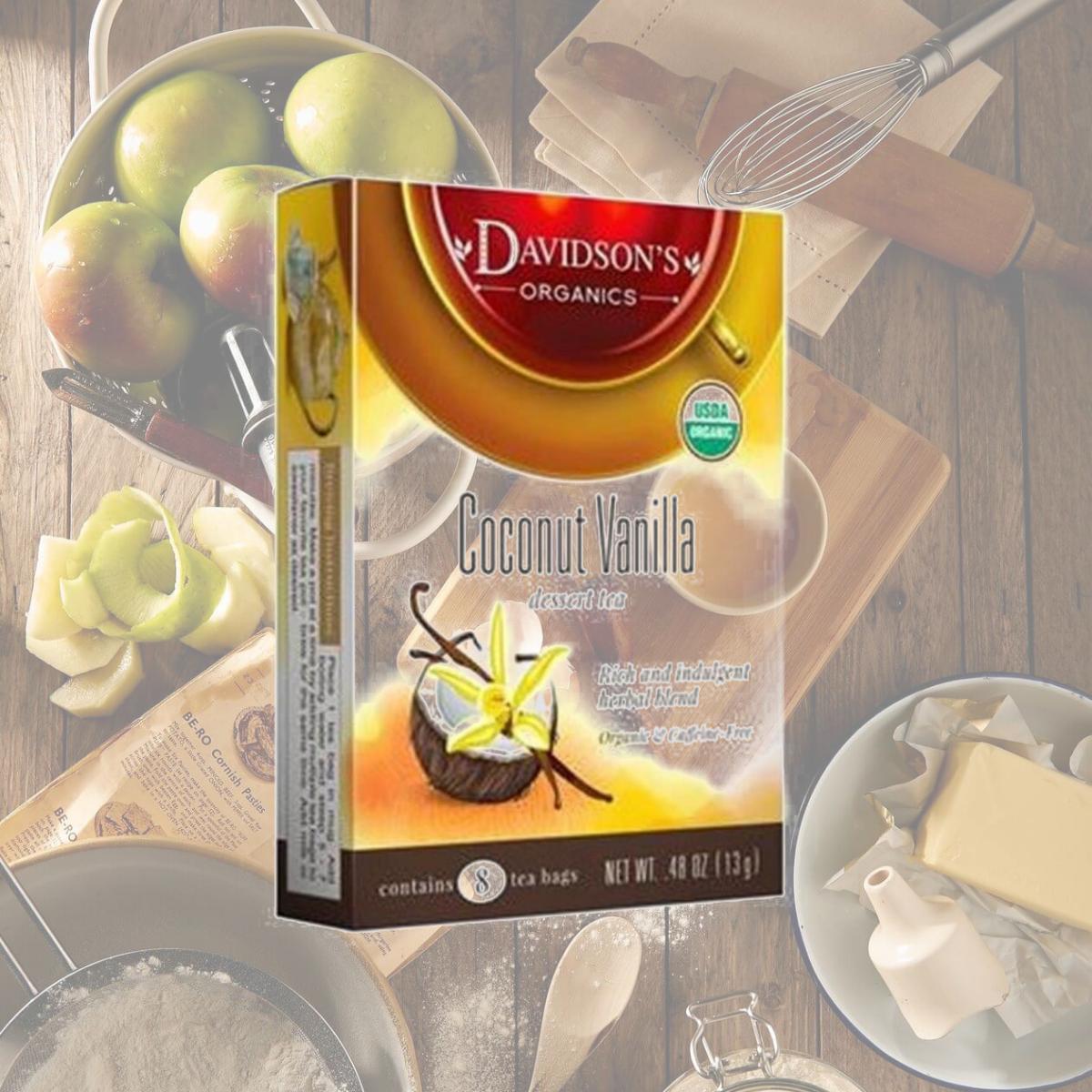 Picture of Davidsons Organics 1181 Single Serve Coconut Vanilla Tea - 100 Count