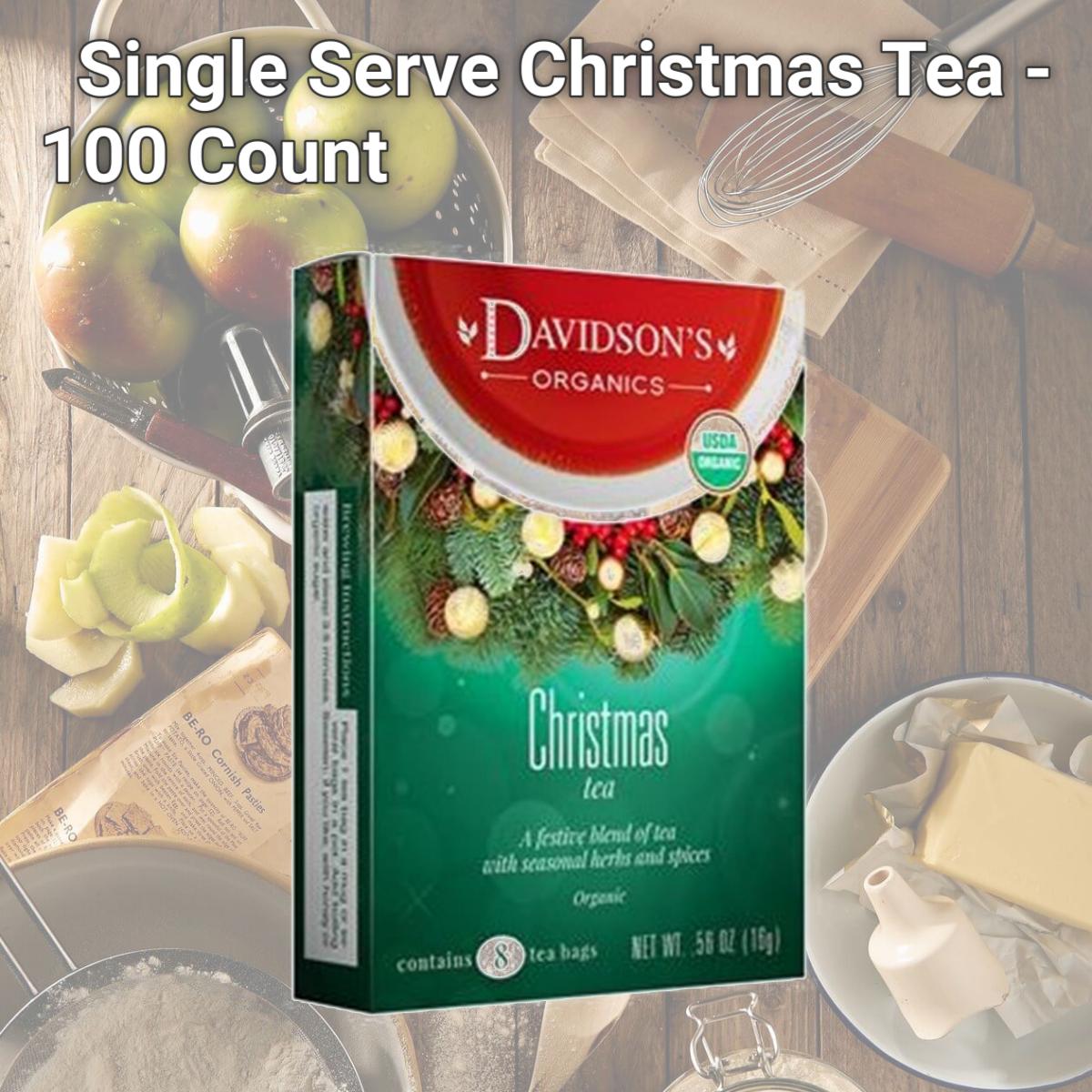 Picture of Davidsons Organics 1186 Single Serve Christmas Tea - 100 Count
