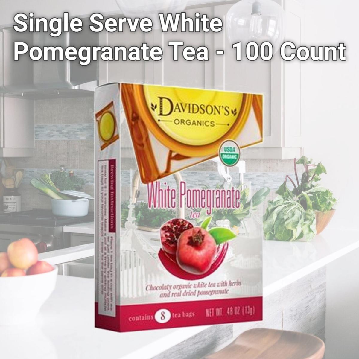 Picture of Davidsons Organics 1195 Single Serve White Pomegranate Tea - 100 Count