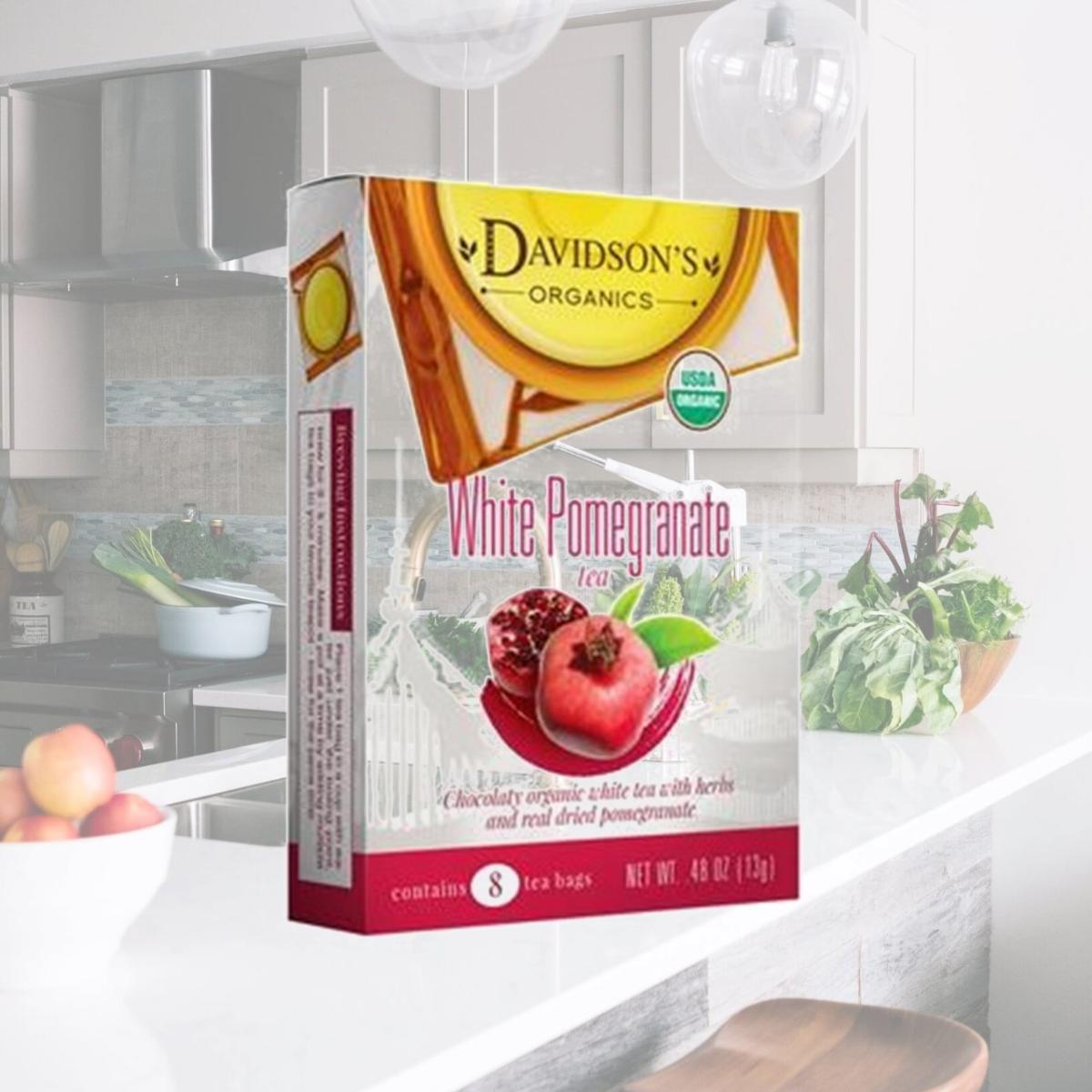 Picture of Davidsons Organics 1195 Single Serve White Pomegranate Tea - 100 Count