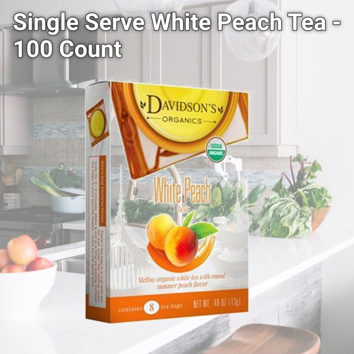 Picture of Davidsons Organics 1196 Single Serve White Peach Tea - 100 Count