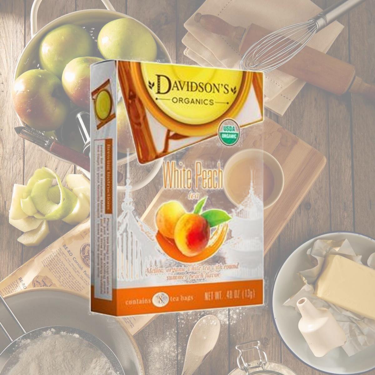 Picture of Davidsons Organics 1196 Single Serve White Peach Tea - 100 Count