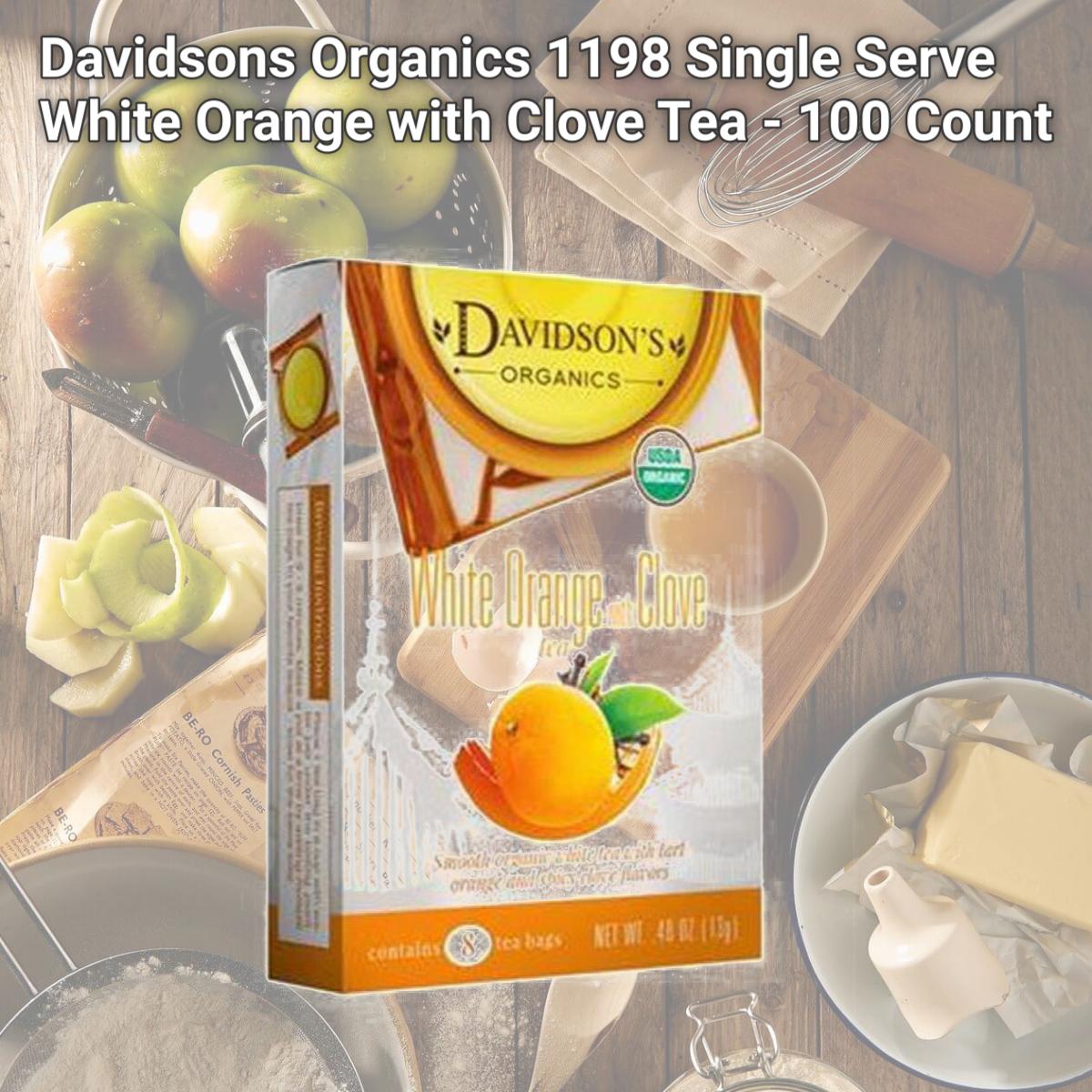 Picture of Davidsons Organics 1198 Single Serve White Orange with Clove Tea - 100 Count