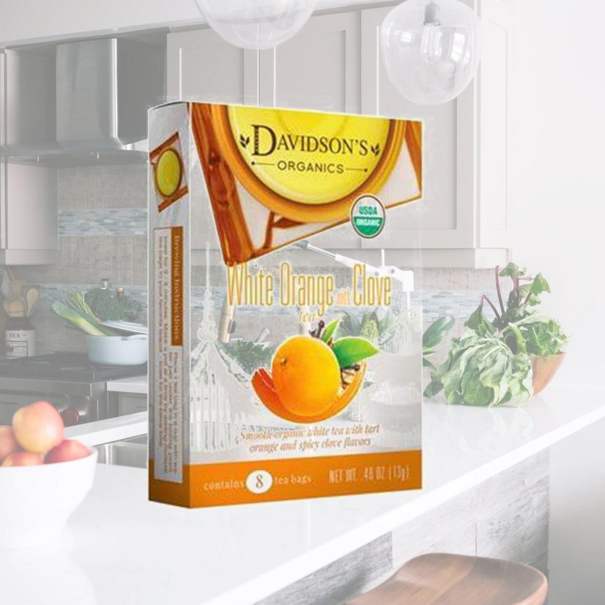 Picture of Davidsons Organics 1198 Single Serve White Orange with Clove Tea - 100 Count