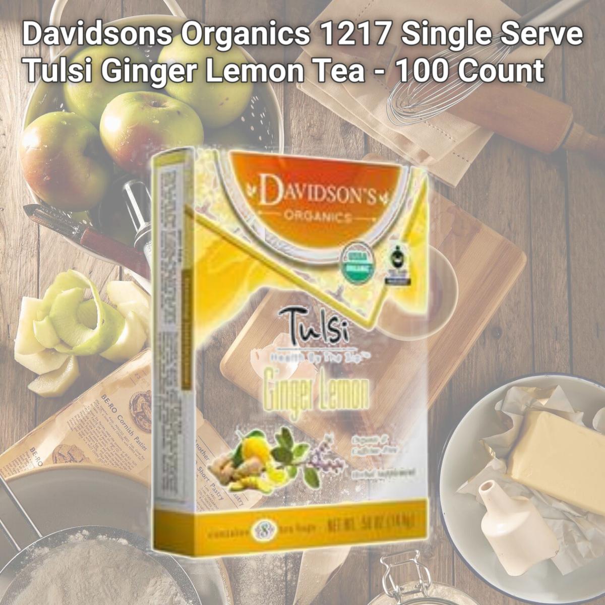 Picture of Davidsons Organics 1217 Single Serve Tulsi Ginger Lemon Tea - 100 Count