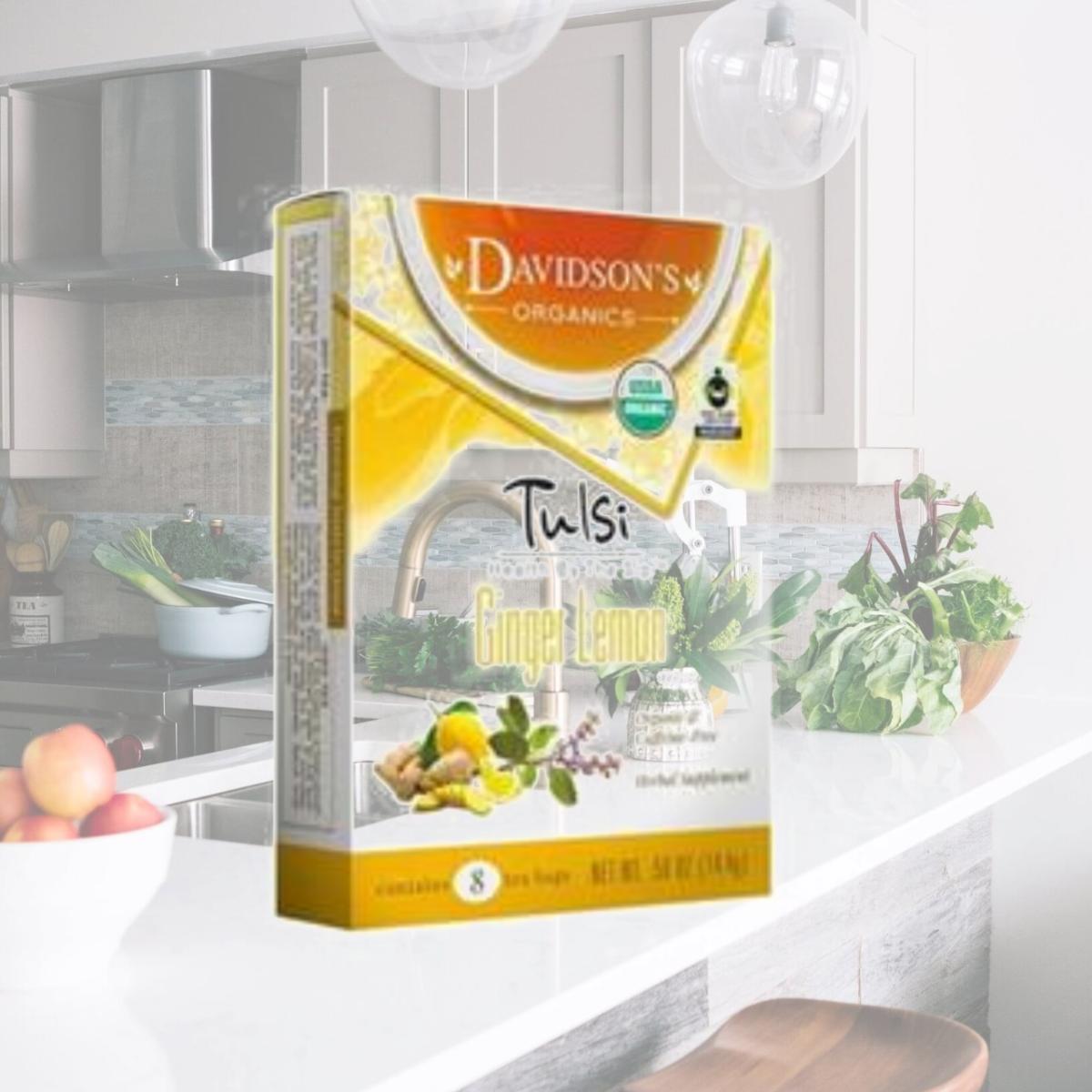 Picture of Davidsons Organics 1217 Single Serve Tulsi Ginger Lemon Tea - 100 Count