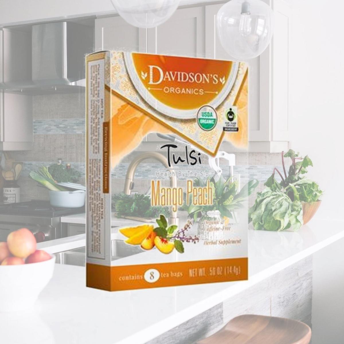 Picture of Davidsons Organics 1218 Single Serve Tulsi Mango Peach Tea - 100 Count