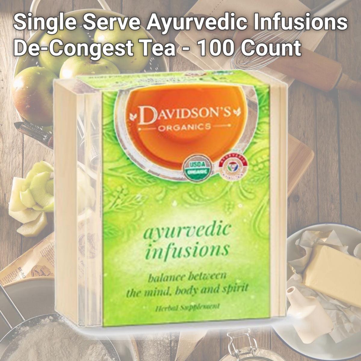 Picture of Davidsons Organics 1300 Single Serve Ayurvedic Infusions De-Congest Tea - 100 Count