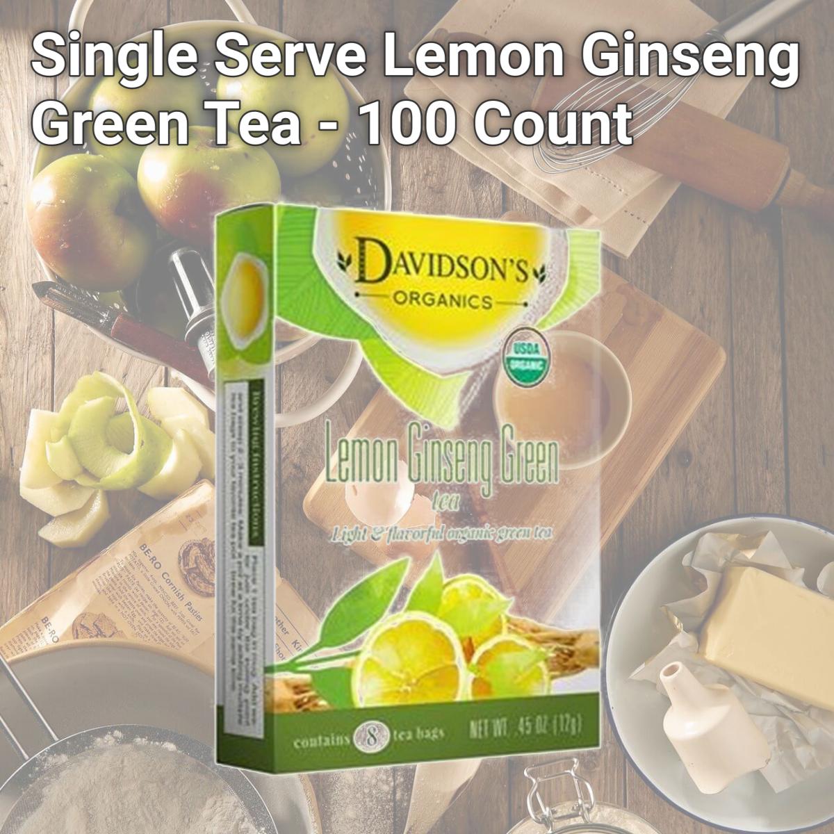 Picture of Davidsons Organics 1625 Single Serve Lemon Ginseng Green Tea - 100 Count