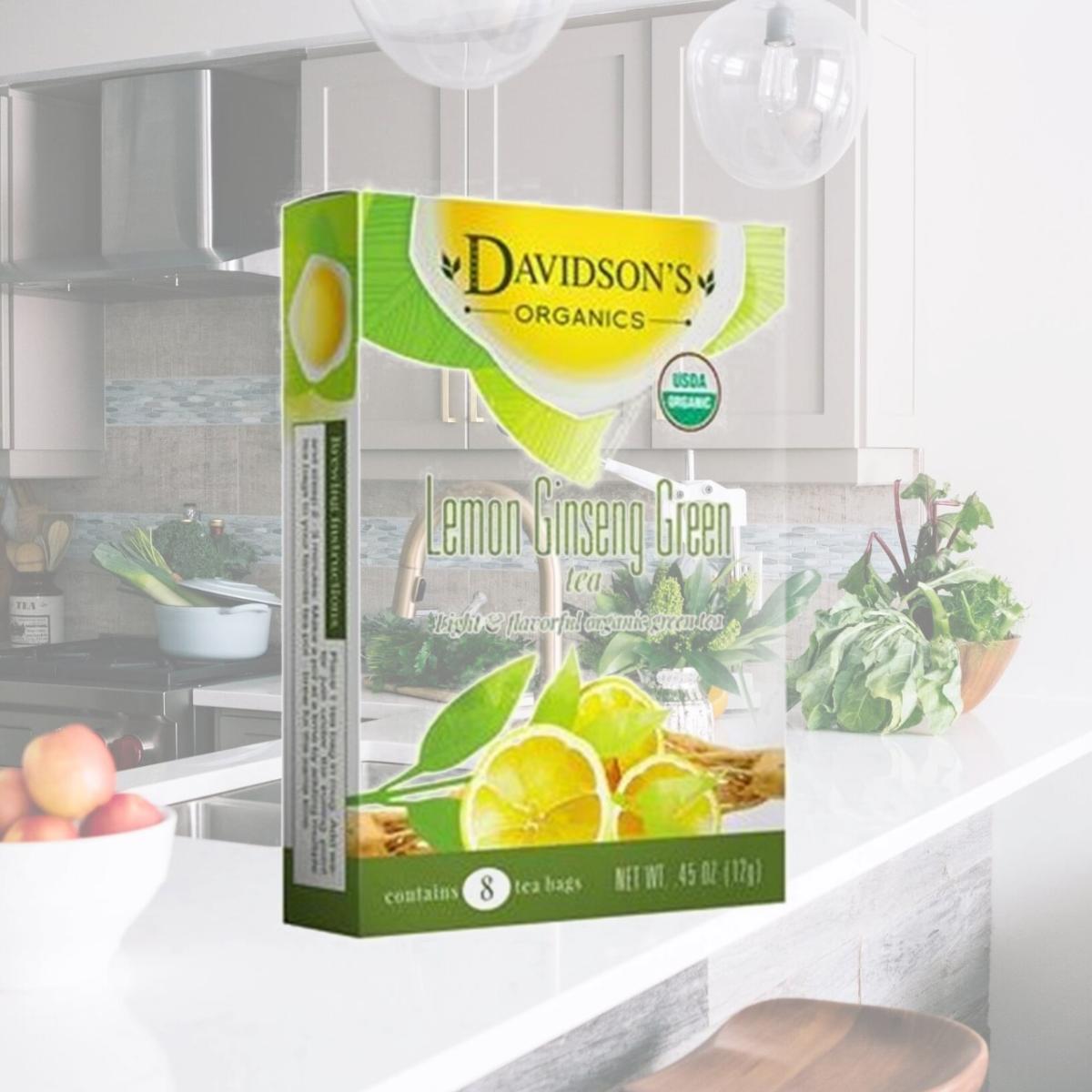 Picture of Davidsons Organics 1625 Single Serve Lemon Ginseng Green Tea - 100 Count