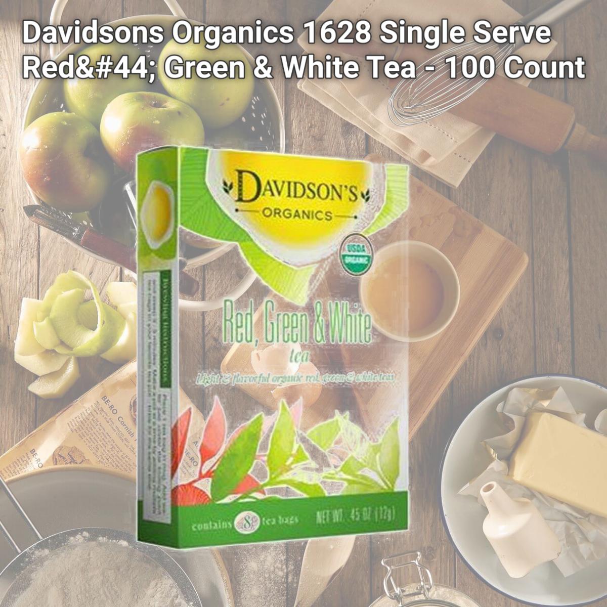 Picture of Davidsons Organics 1628 Single Serve Red, Green & White Tea - 100 Count