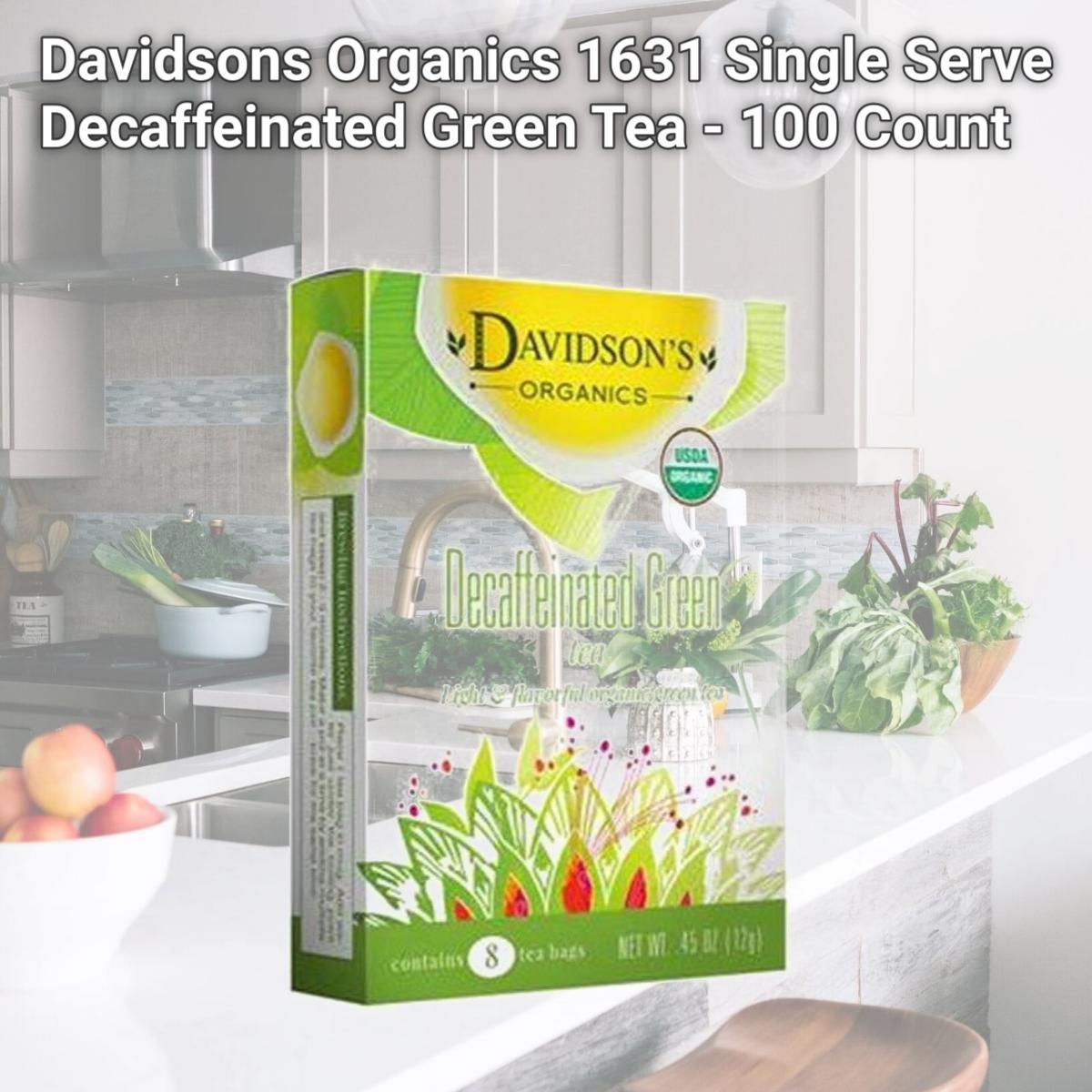 Picture of Davidsons Organics 1631 Single Serve Decaffeinated Green Tea - 100 Count