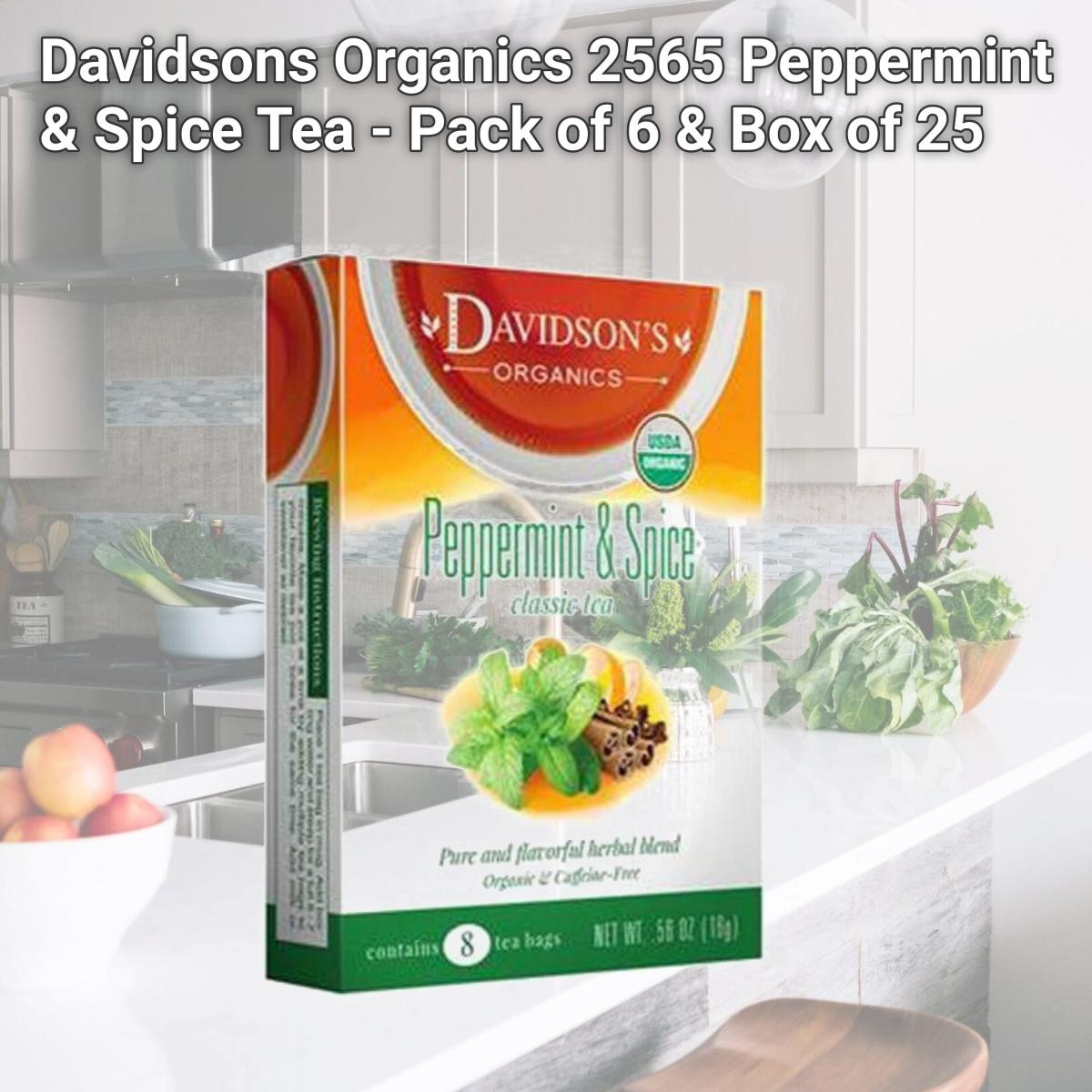 Picture of Davidsons Organics 2565 Peppermint & Spice Tea - Pack of 6 & Box of 25