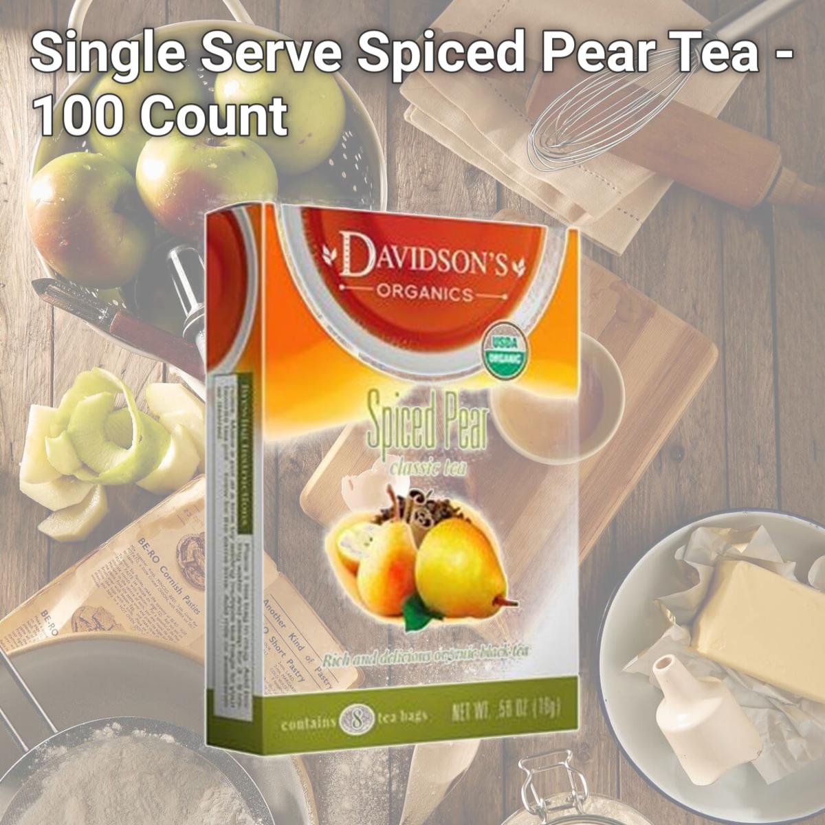 Picture of Davidsons Organics 3127 Single Serve Spiced Pear Tea - 100 Count