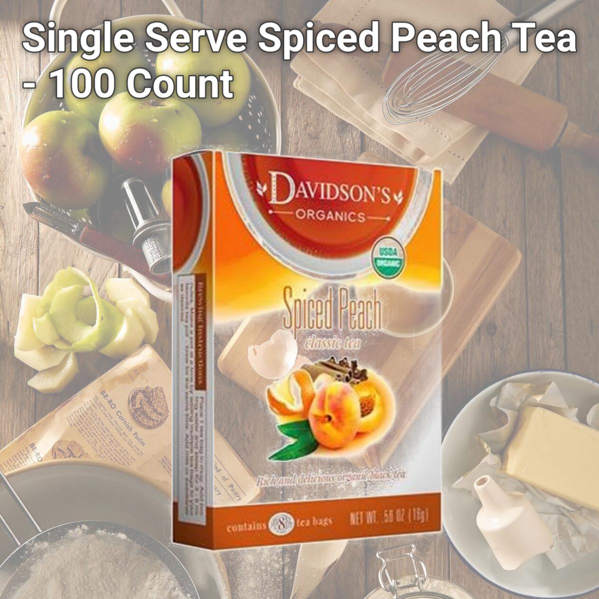 Picture of Davidsons Organics 3136 Single Serve Spiced Peach Tea - 100 Count