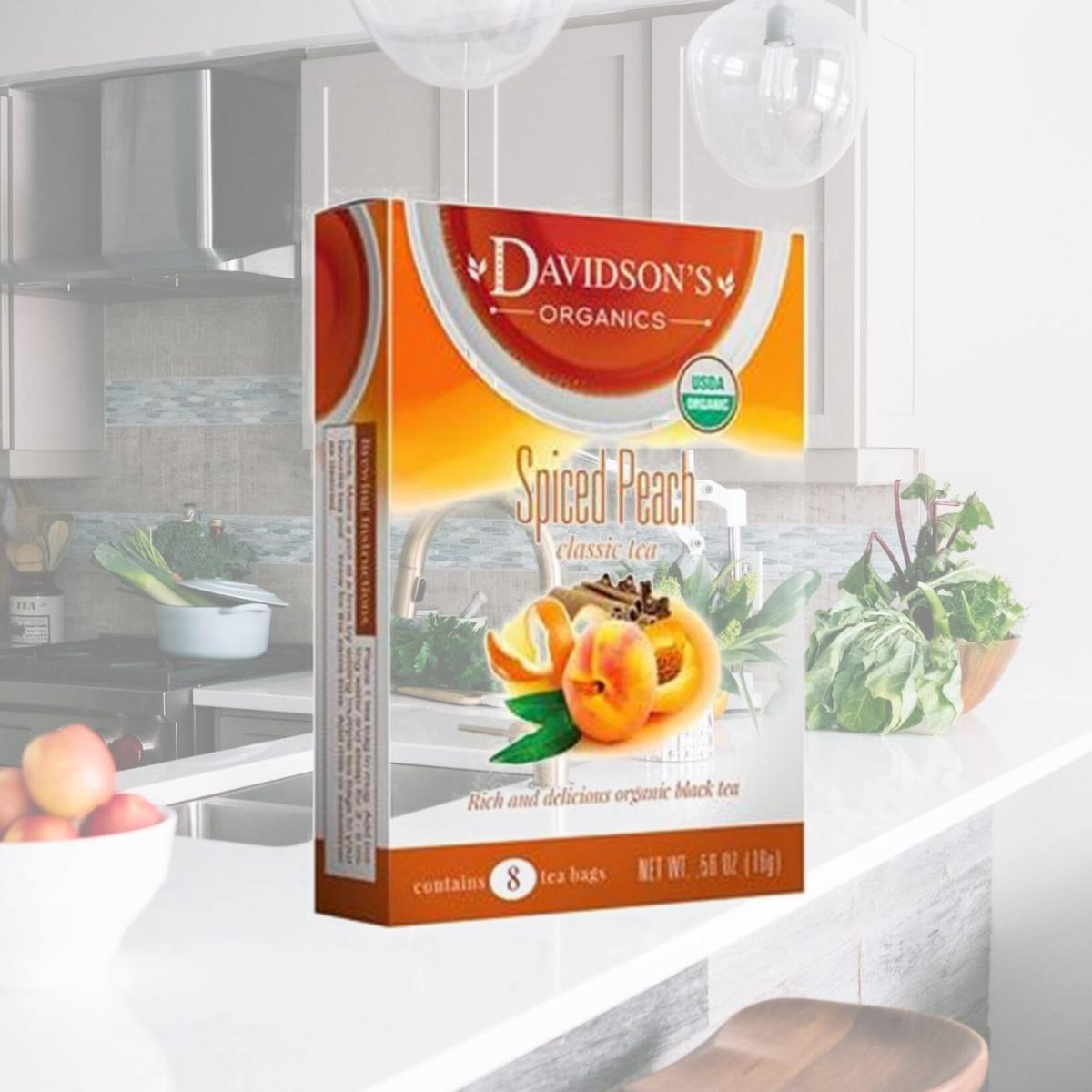 Picture of Davidsons Organics 3136 Single Serve Spiced Peach Tea - 100 Count