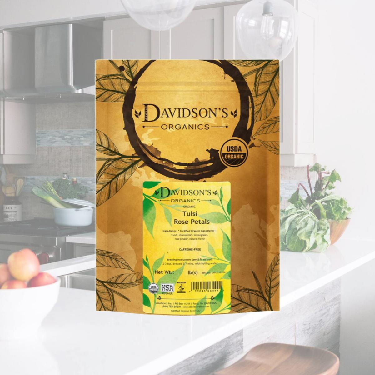 Picture of Davidsons Organics 6444 Tulsi Rose Petals Bulk Tea
