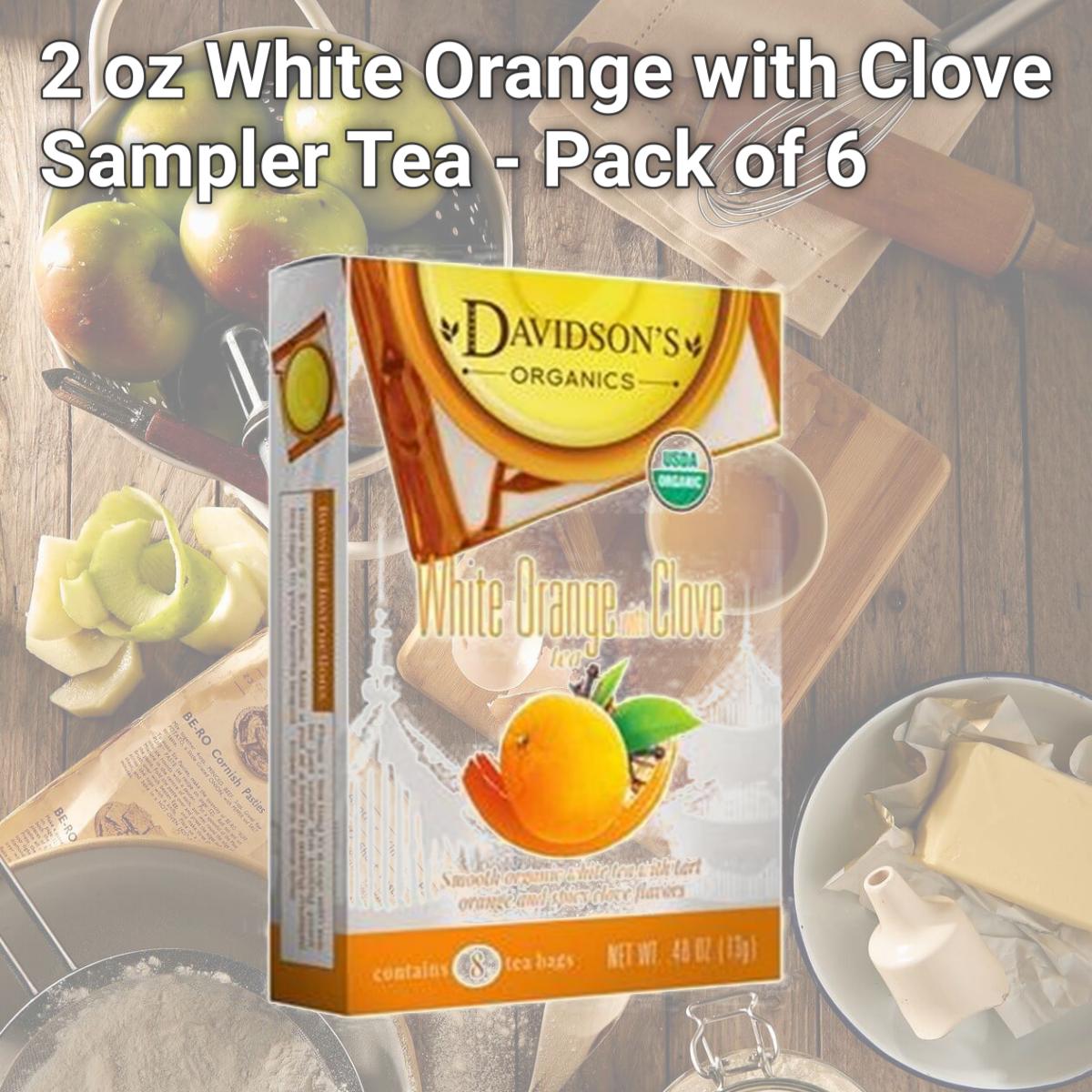 Picture of Davidsons Organics 7101 2 oz White Orange with Clove Sampler Tea - Pack of 6
