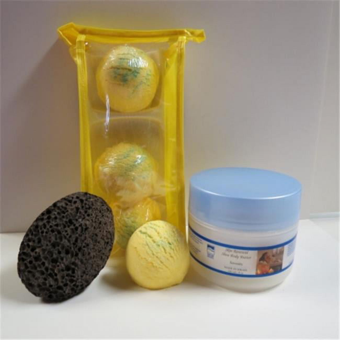 Deadsea-bbtlv02 3 Pack Lemmon Verbena Bubble Bath Truffles, 8 Oz Serenity Shea Butter & Pumice Stone
