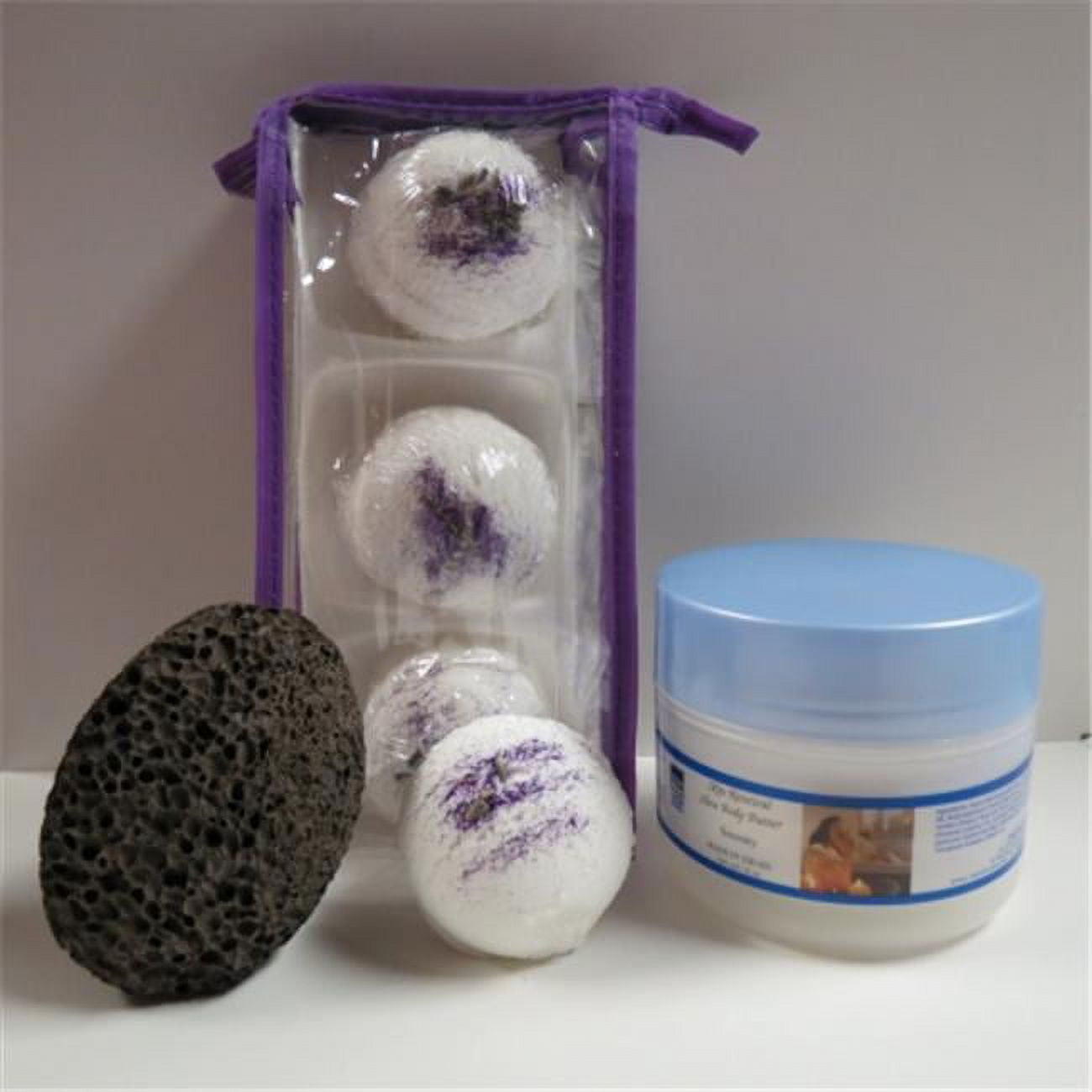 Deadsea-bbtlp04 3 Pack Lavender Pomegranates Bubble Bath Truffles, 8 Oz Serenity Shea Body Butter & Pumice Stone