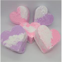 LARGE HEART BATH FIZZIES, RASPBERRY BOOM Large Heart Bath Fizzies, Raspberry Boom