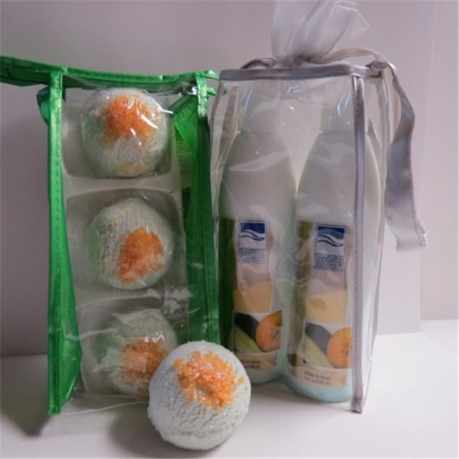 Deadsea-bbcmp02 3 Pack Cucumber & Melon Bubble Bath Truffles, 2 Pack 8 Oz Cucumber & Melon Hand & Body Massage Lotion