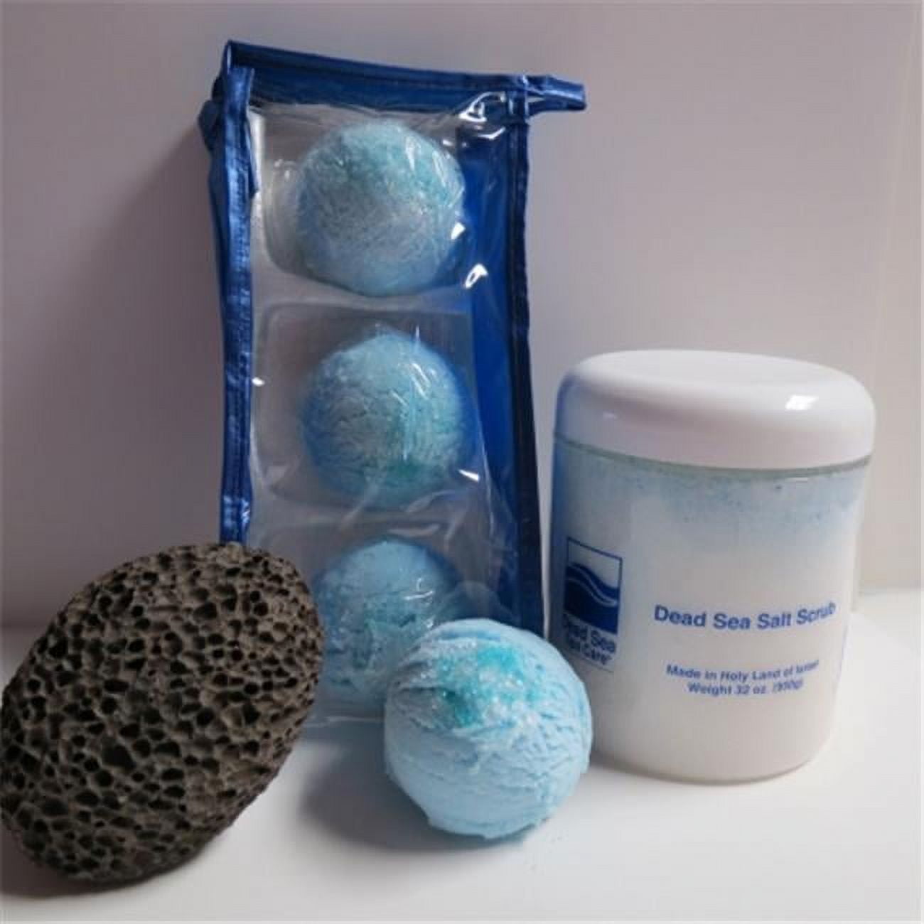 Deadsea-bbtow05 3 Pack Ocean Waves Bubble Bath Truffles, 32 Oz Ocean Therapy Dry Salt Scrub & Pumice Stone