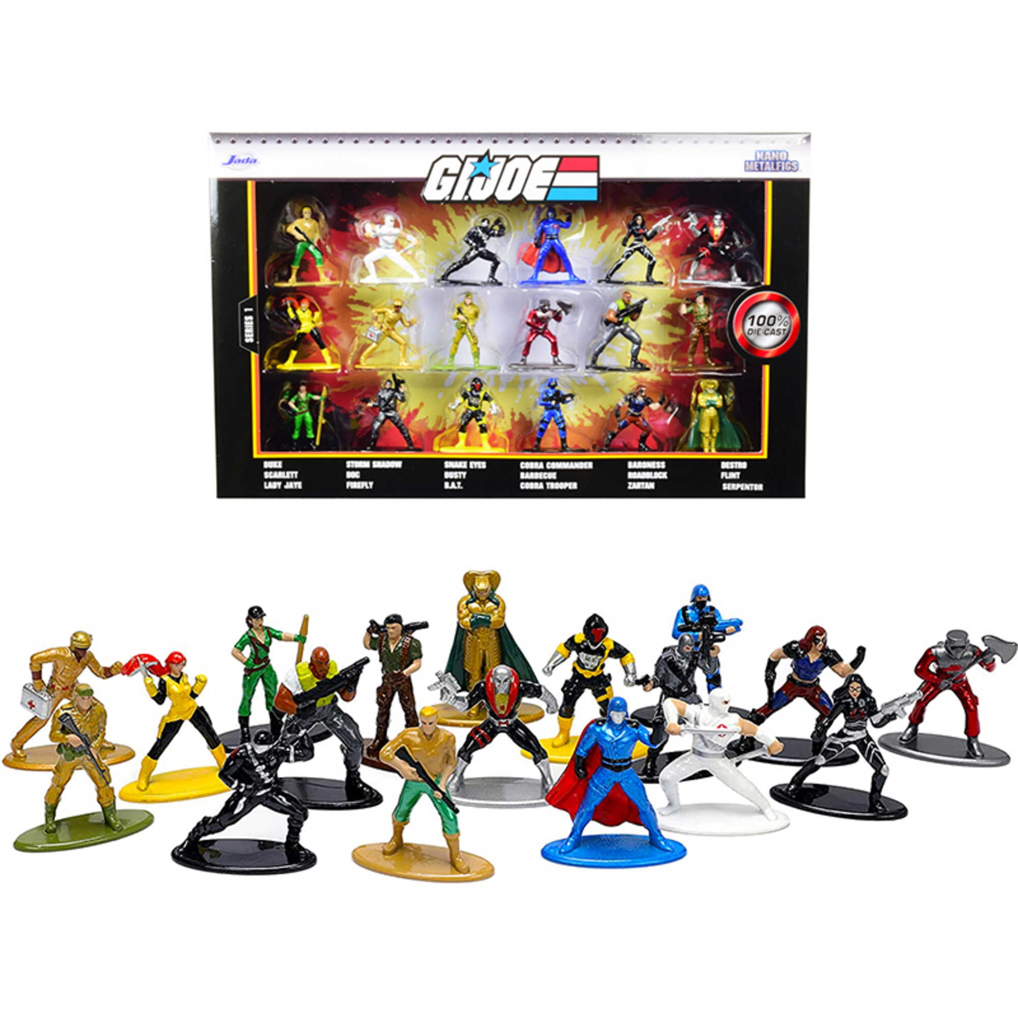 Jada 32913 G.I. Joe Diecast Figurines Nano Metalfigs Series - Set of 18