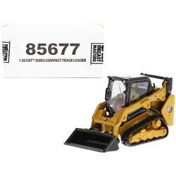 CAT Caterpillar 259D3 Compact Track Loader with Work Tools & Operator Yellow High Line Series 1 by 50 Scale Diecast Model Car