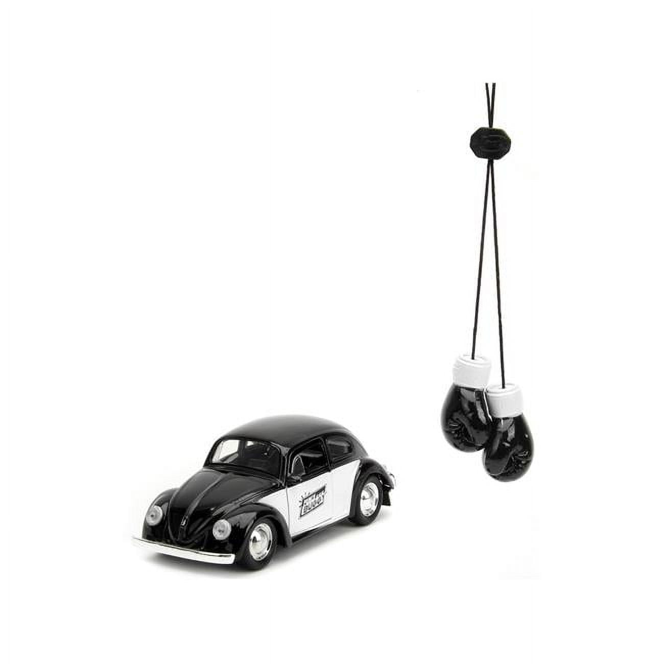 Jada 34233 1959 Volkswagen Beetle & Boxing Gloves Accessory Punch Buggy Series 1 by 32 Scale Diecast Model Car, Black & White