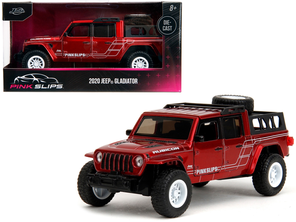 Jada 35364 2020 Jeep Gladiator Pickup Truck Candy Pink Slips Series 1-32 Scale Diecast Model Car, Red