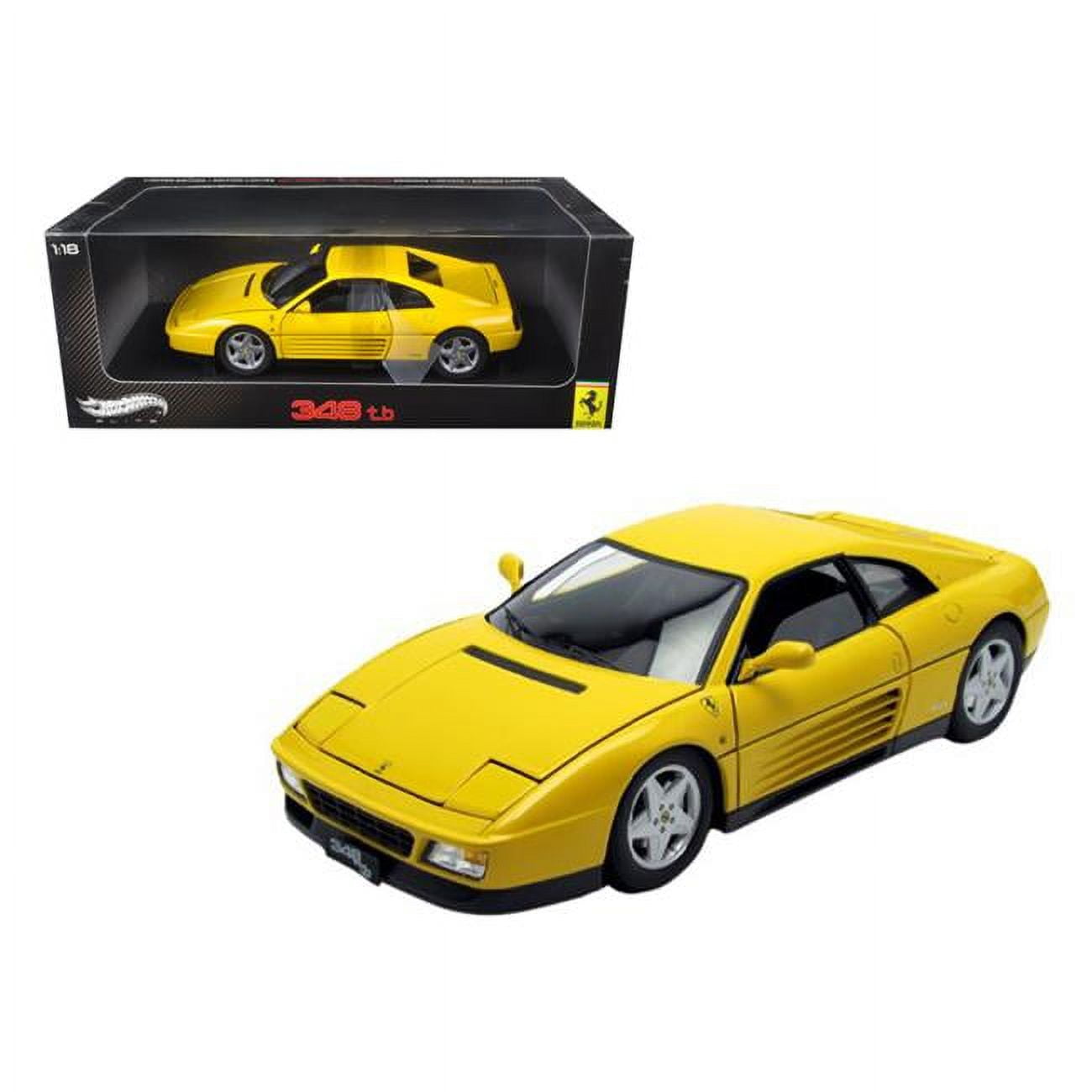 V7437 1 By 18 Scale Diecast 1989 Ferrari 348 Tb Yellow Elite Edition Model Car